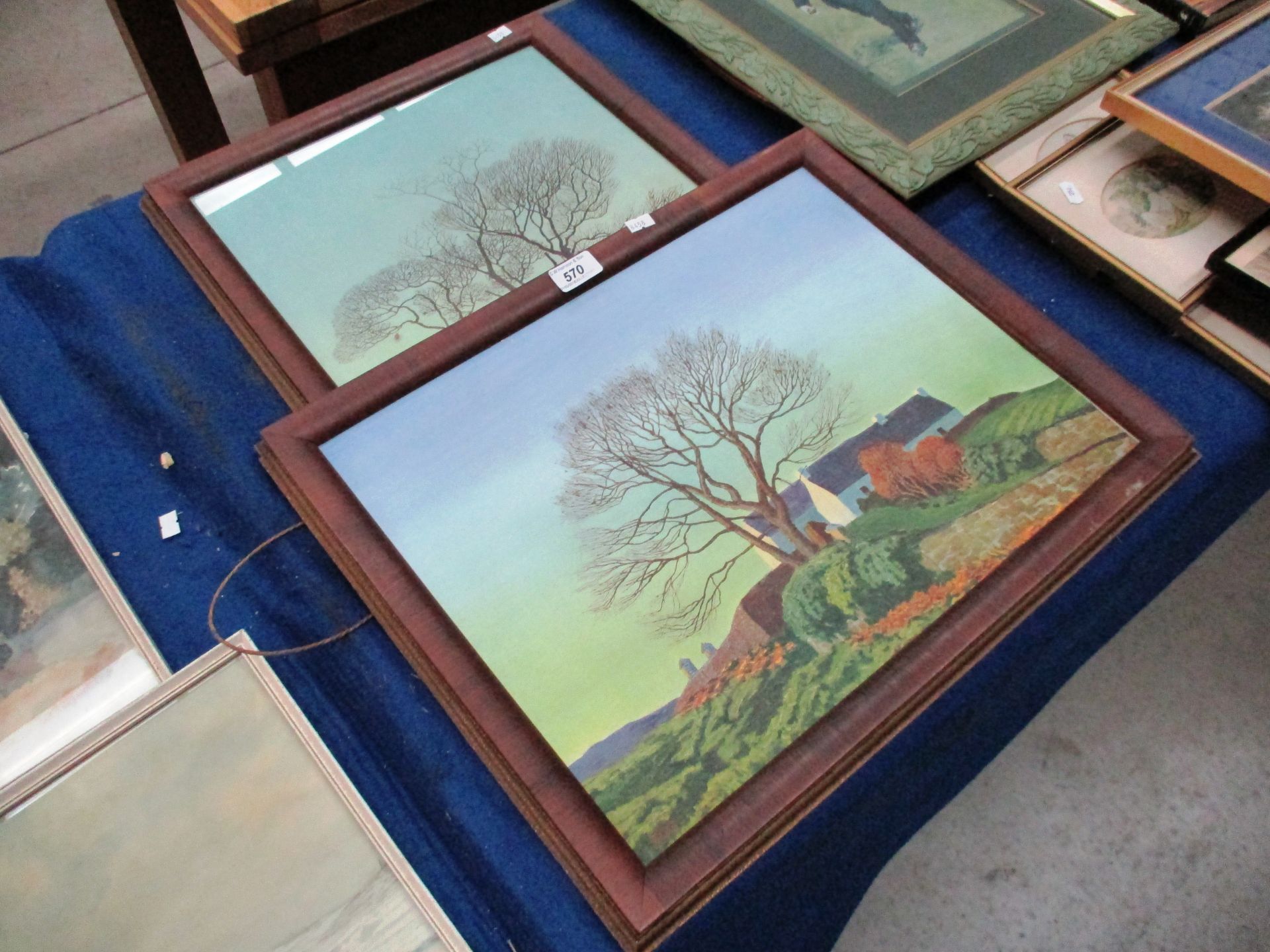 Two framed prints 'Winter Trees'