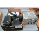 A Laboratory Instruments Ltd L22AS870 transistor power supply and a box of radio (CB) and other