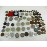 Contents to box - various commemorative medals, badges,