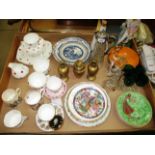 A 19 piece Adderley tea set, small quantity of blue and white china plates,