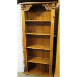 A pine 5 shelf bookcase 74 x 185cm high