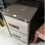 An Easicon brown and beige metal two drawer filing cabinet