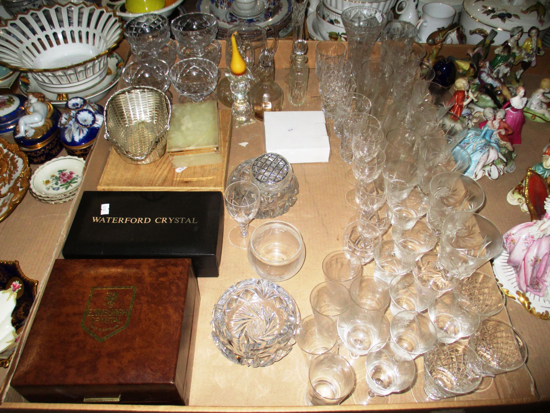 A large quantity of assorted glassware including Waterford and Edinburgh crystal,