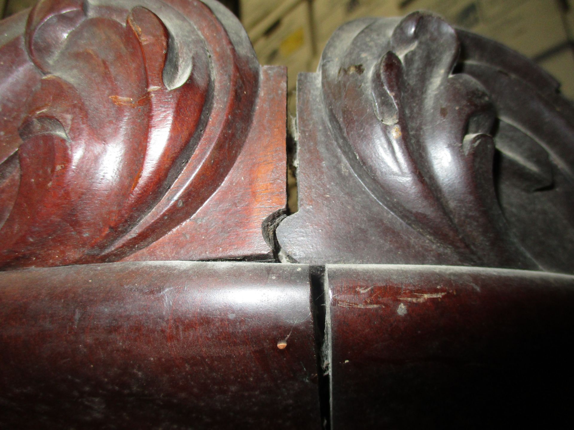 An unusual pair of Victorian curved mahogany corner wardrobes with damages each approx 80cm x 214cm - Image 18 of 25