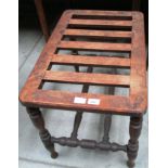 A Victorian stained wood luggage rack with sparred,