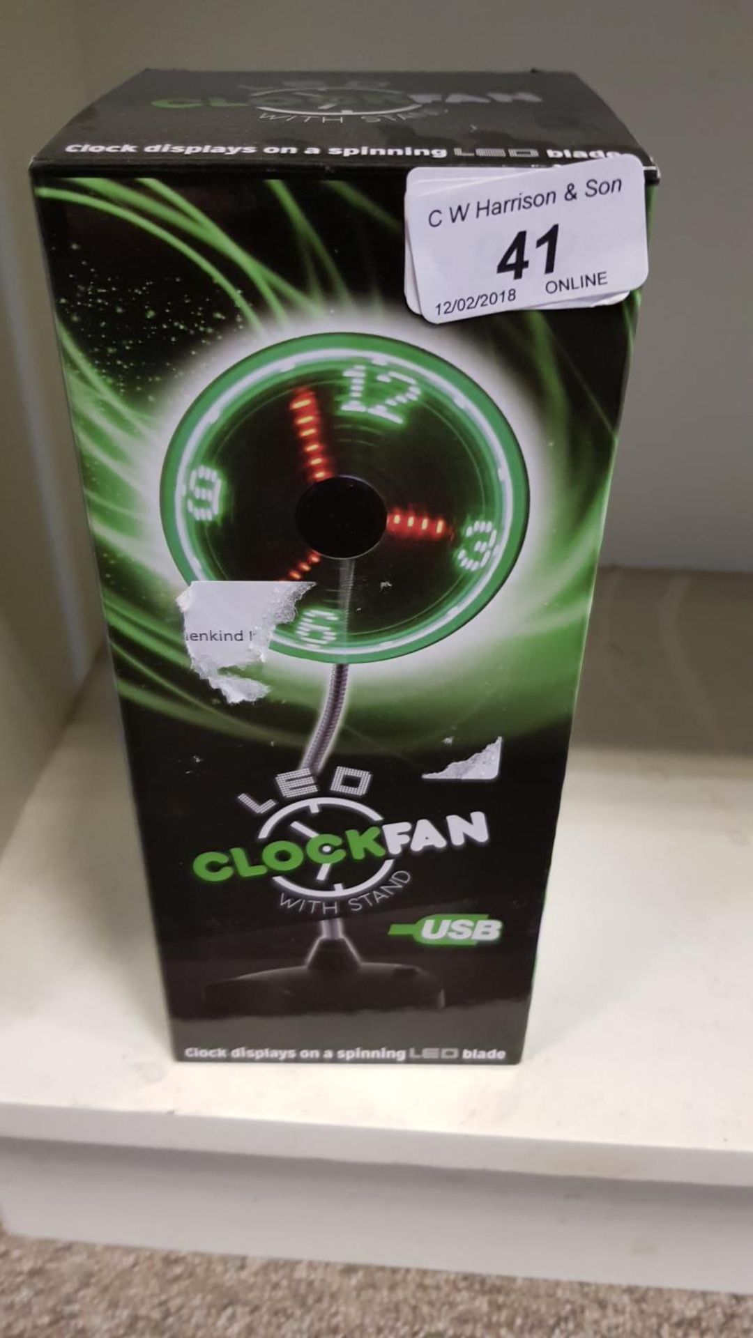 LED Clock Fan with stand