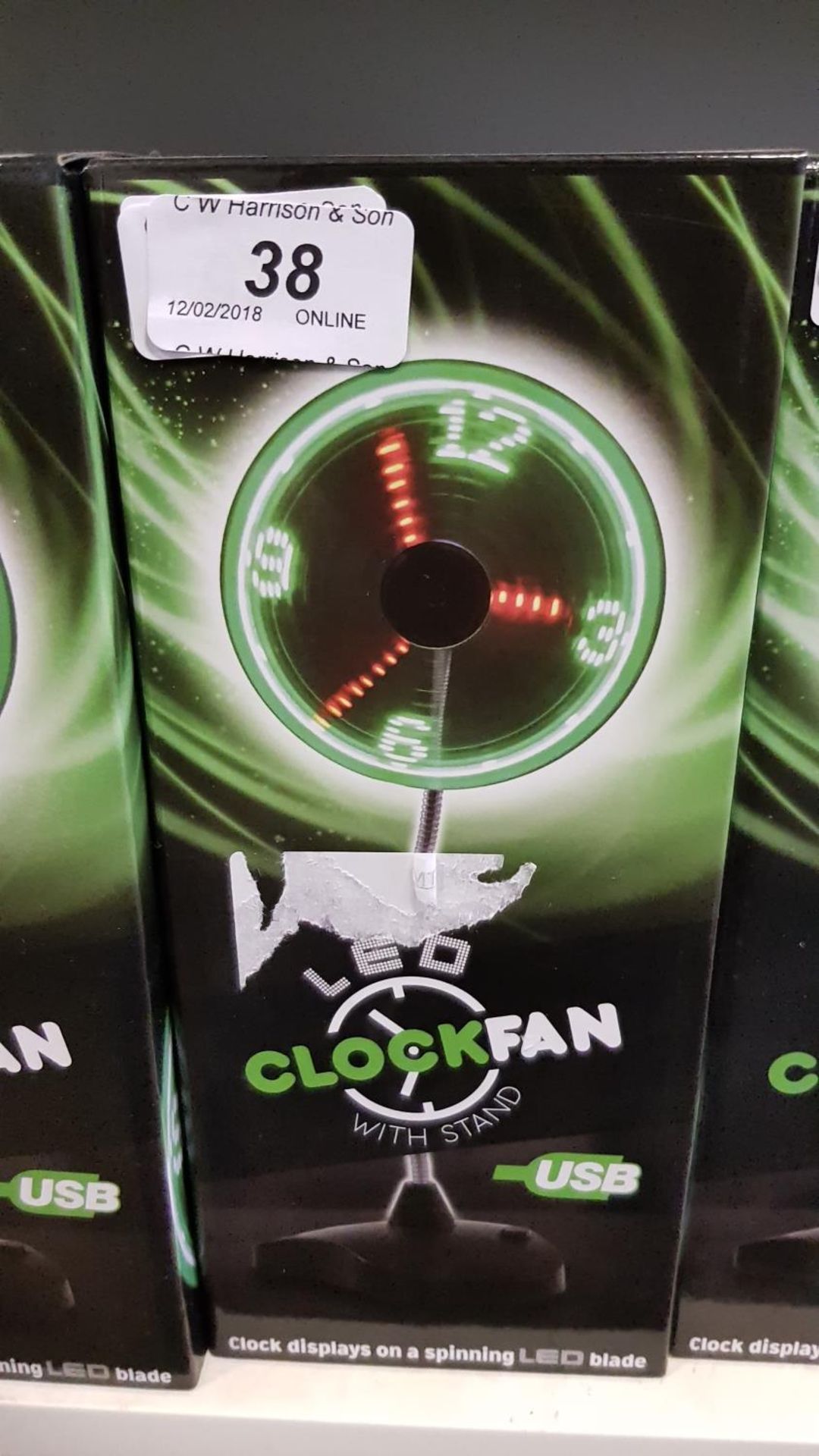 LED Clock Fan with stand