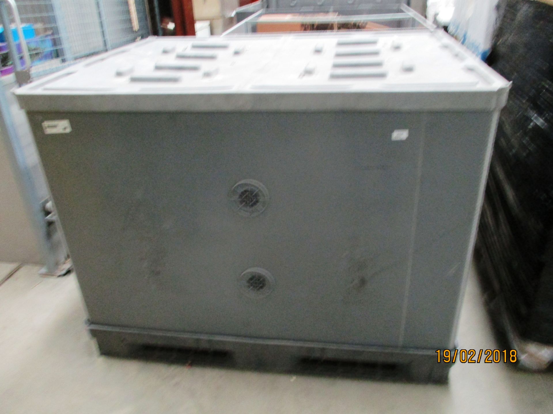 4 x large plastic coated crates with lids - each 110 x 140 c 110cm high - ref PL1457089-92
