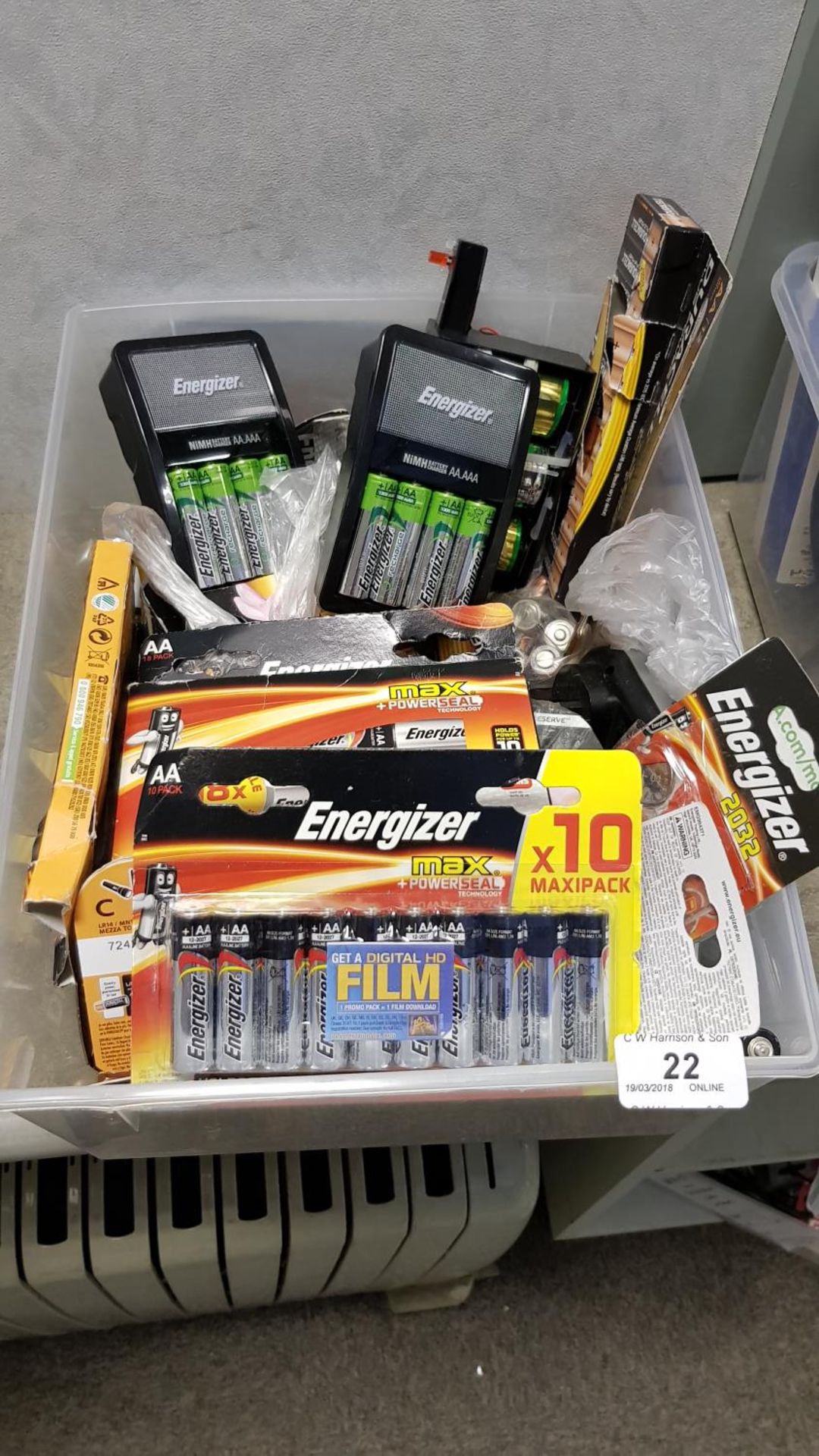 Contents of Box – mixed batteries