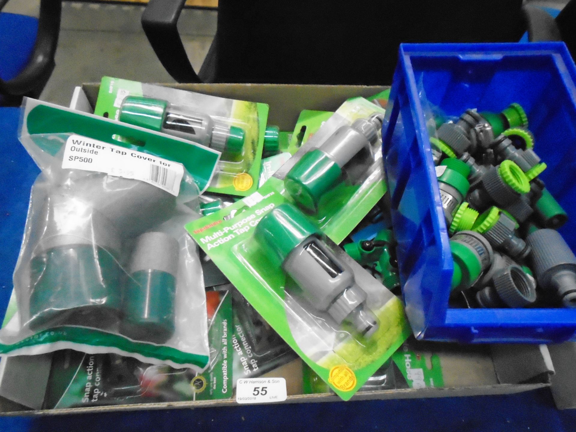 40 x items - hose pipe connectors, multi purpose snap action tap connectors, winter tap covers,