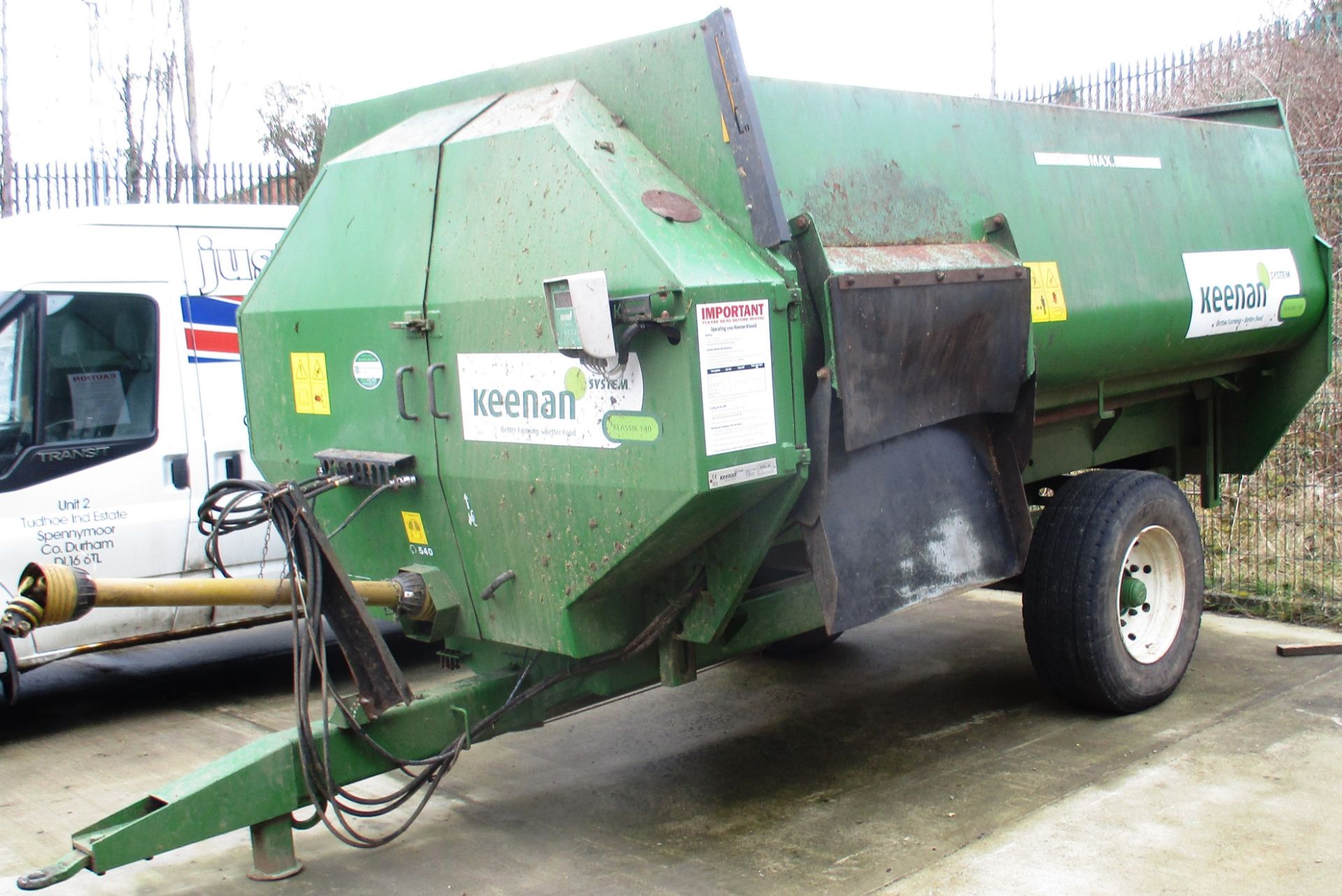 KEENAN KLASSIK 140 SINGLE AXLE AGRICULTURAL FEEDER TANKER - green serial number 14/45/05 c/w STAD - Image 2 of 4