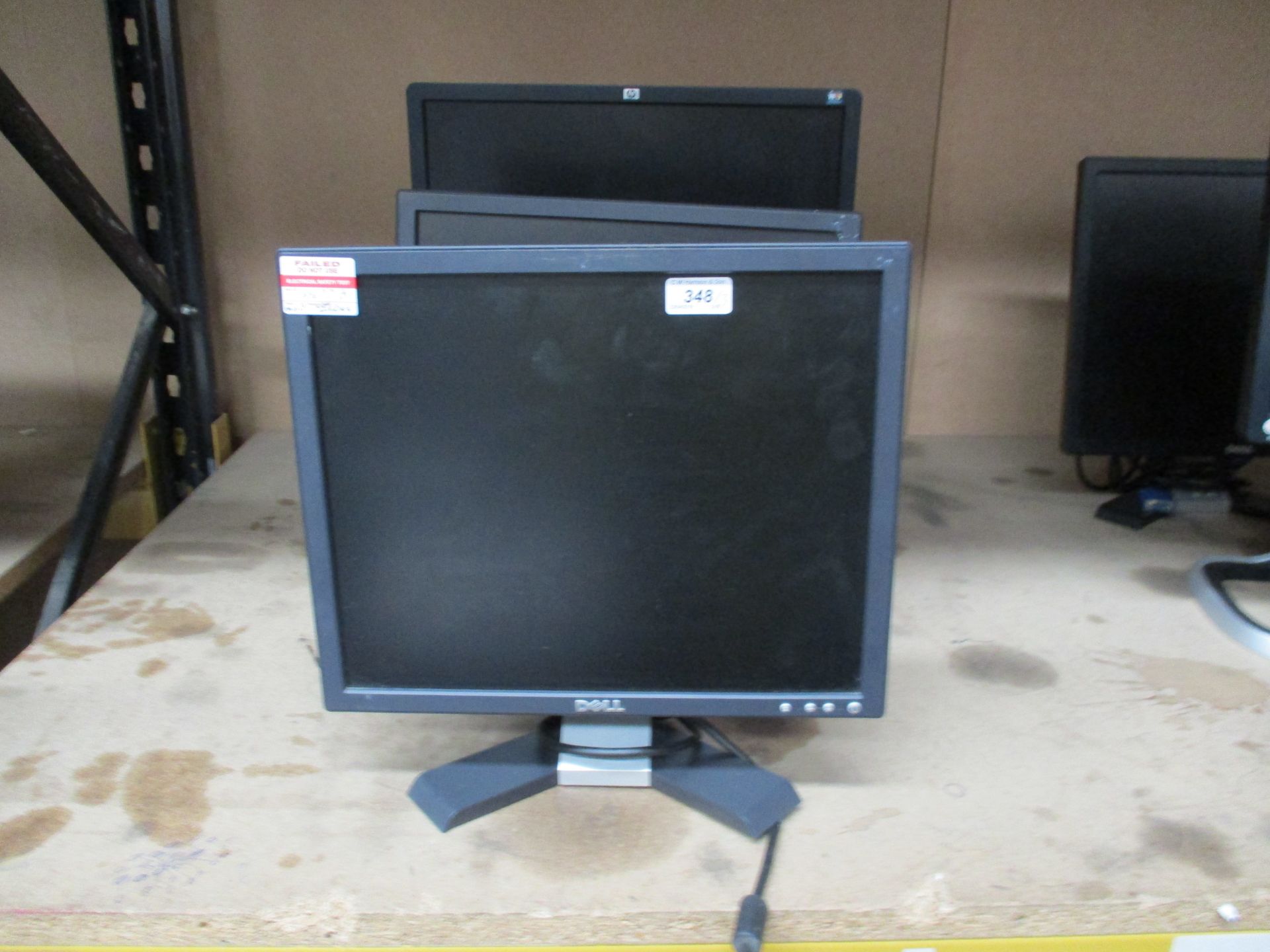 3 x assorted LCD monitors - power leads,