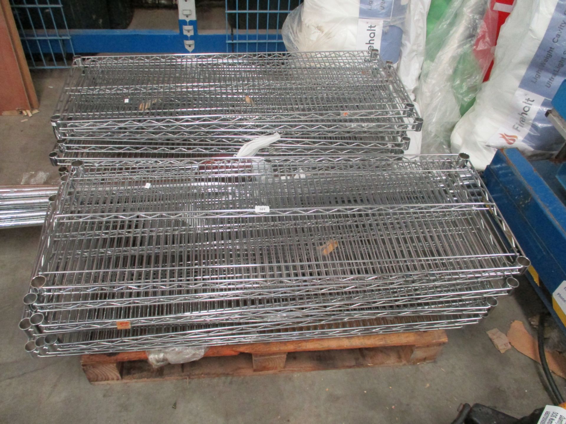 4 x chrome metal catering drying/storage racks - to build up - each 4 shelf and 120 x 45 x 180cm