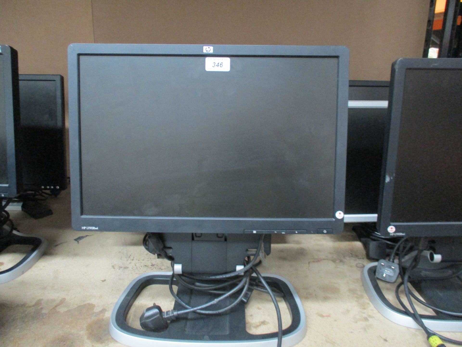 3 x assorted LCD monitors - power leads,