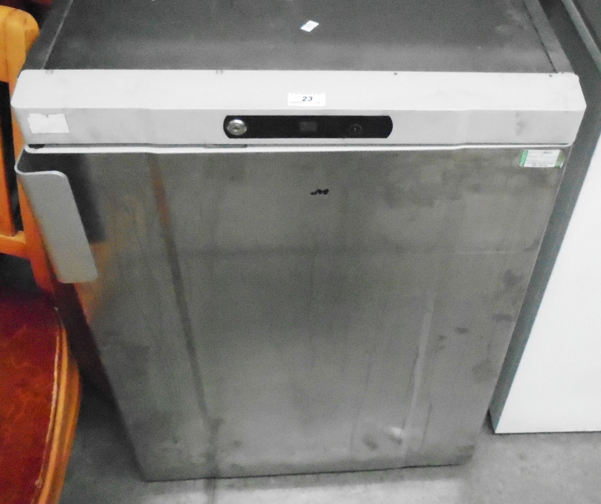 A Gram stainless steel under counter fridge