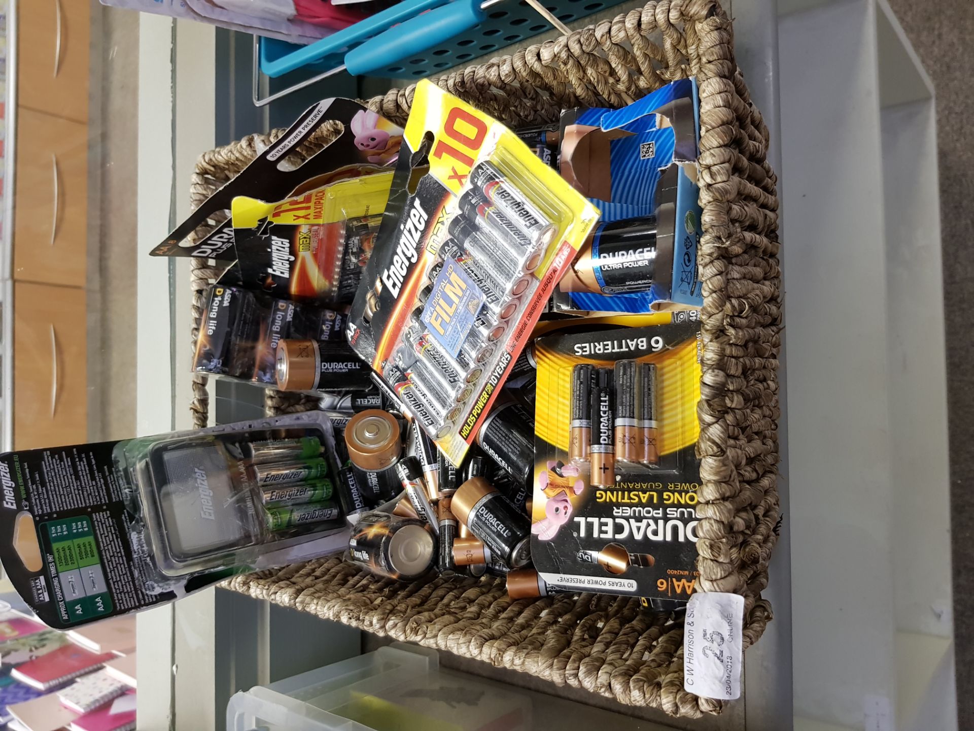 Contents of Basket - mixed Batteries to include Duracell & Energizer