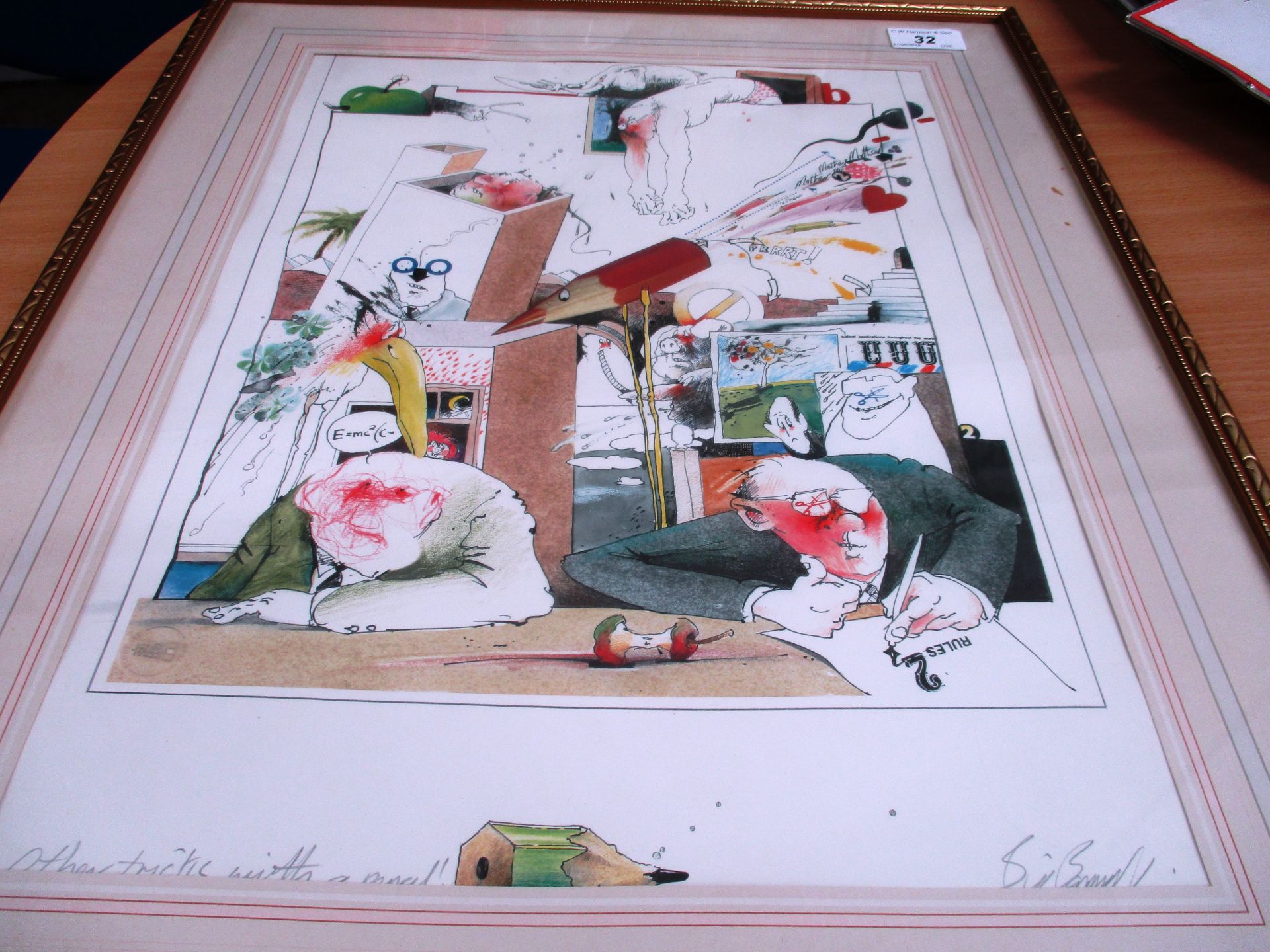 Brian Bagnall framed print 'Other tricks with a pencil' 41 x 30cm signed in pencil