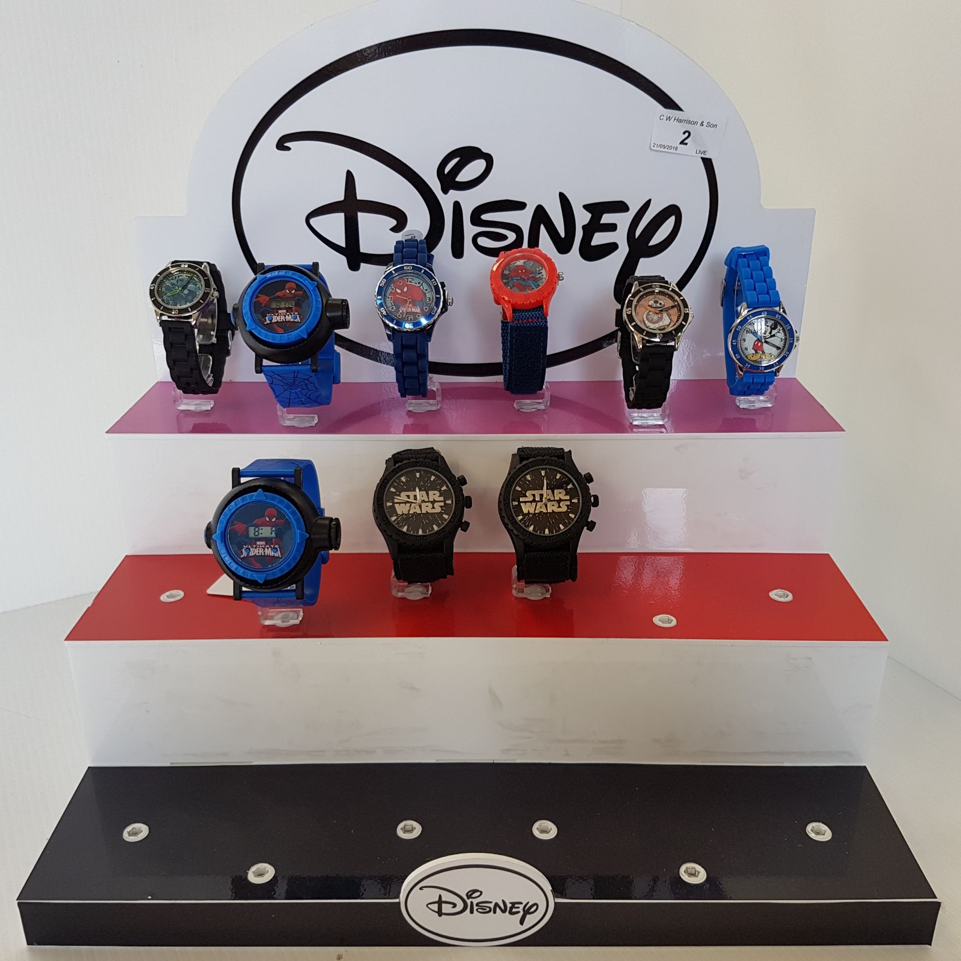 9 x assorted children's Disney and Marvel watches including Star Wars,