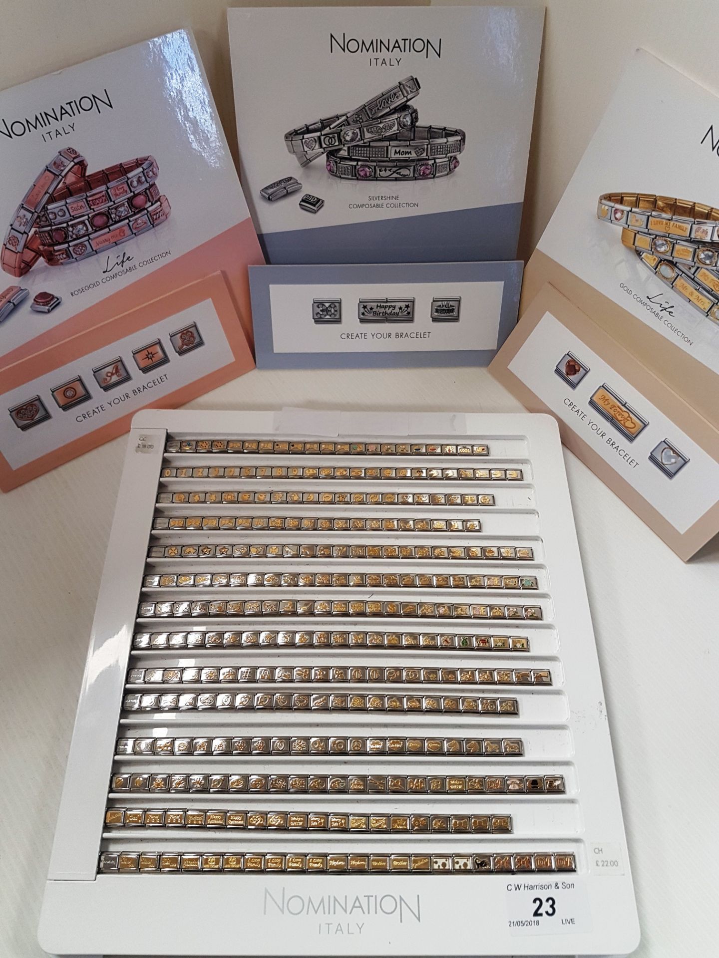 Approximately 290 x Nomination Italy composable links/charms - stainless steel,