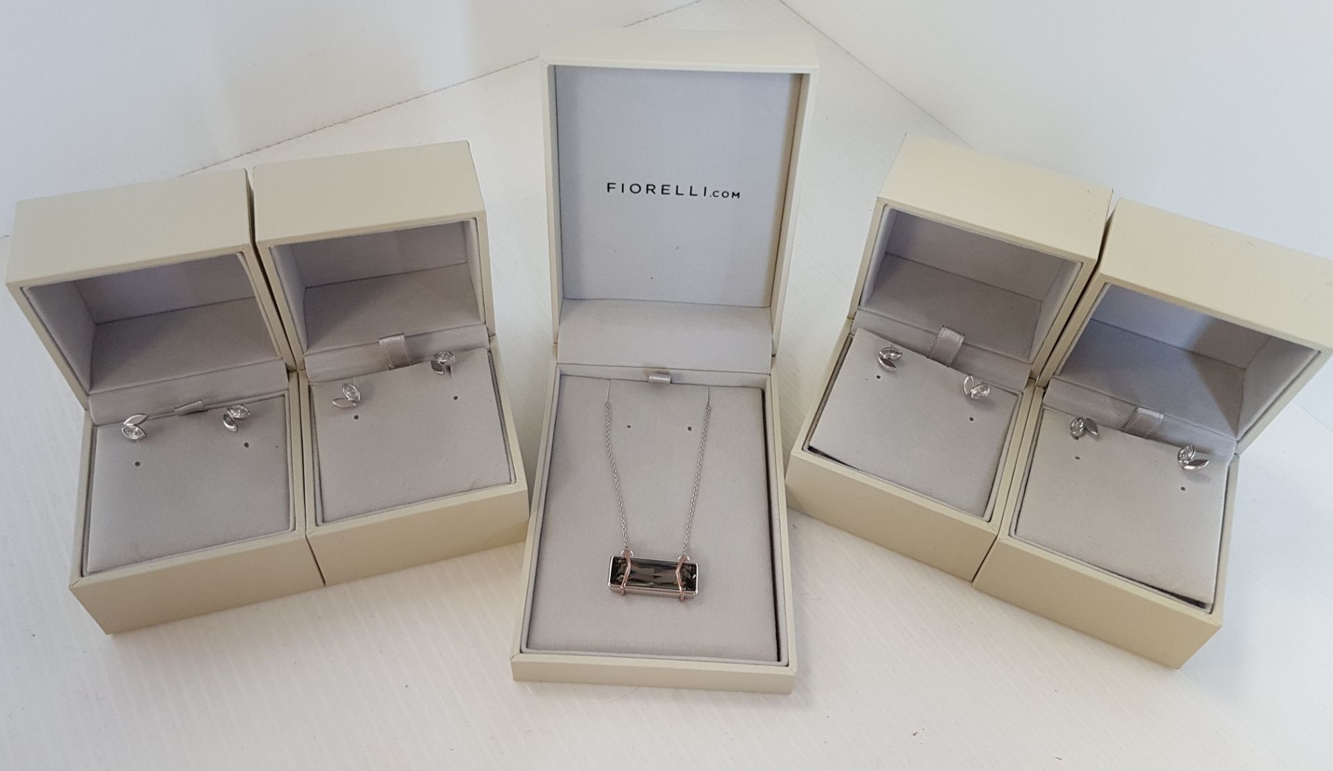 4 x pairs of Fiorelli sterling silver cubic zirconia earrings and a Fiorelli sterling silver