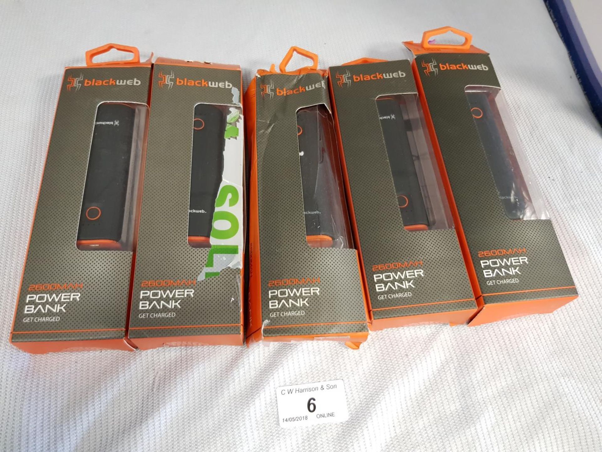 (5x) Blackweb 2600 MAH Powerbank