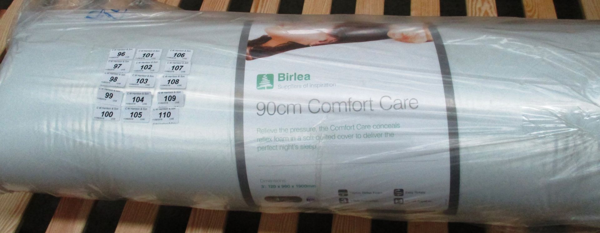A Birlea 90cm Comfort Care mattress (packaged)