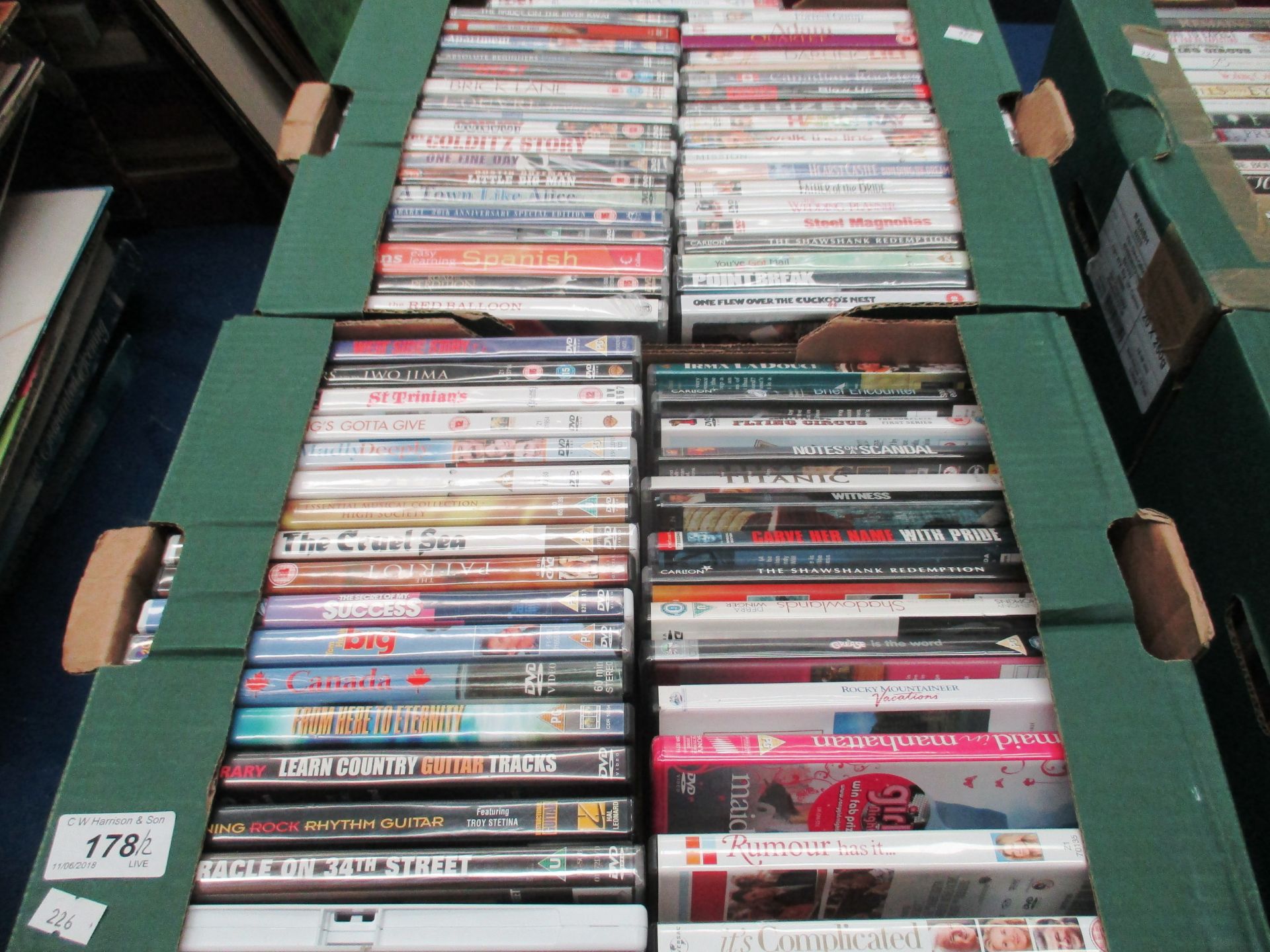 Contents to 2 crates approx 70 DVD's - The Shawshank Redemption, Citizen Kane,