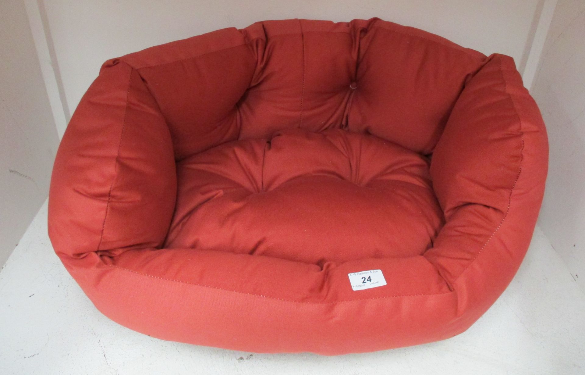 Ashcroft red upholstered medium dog bed