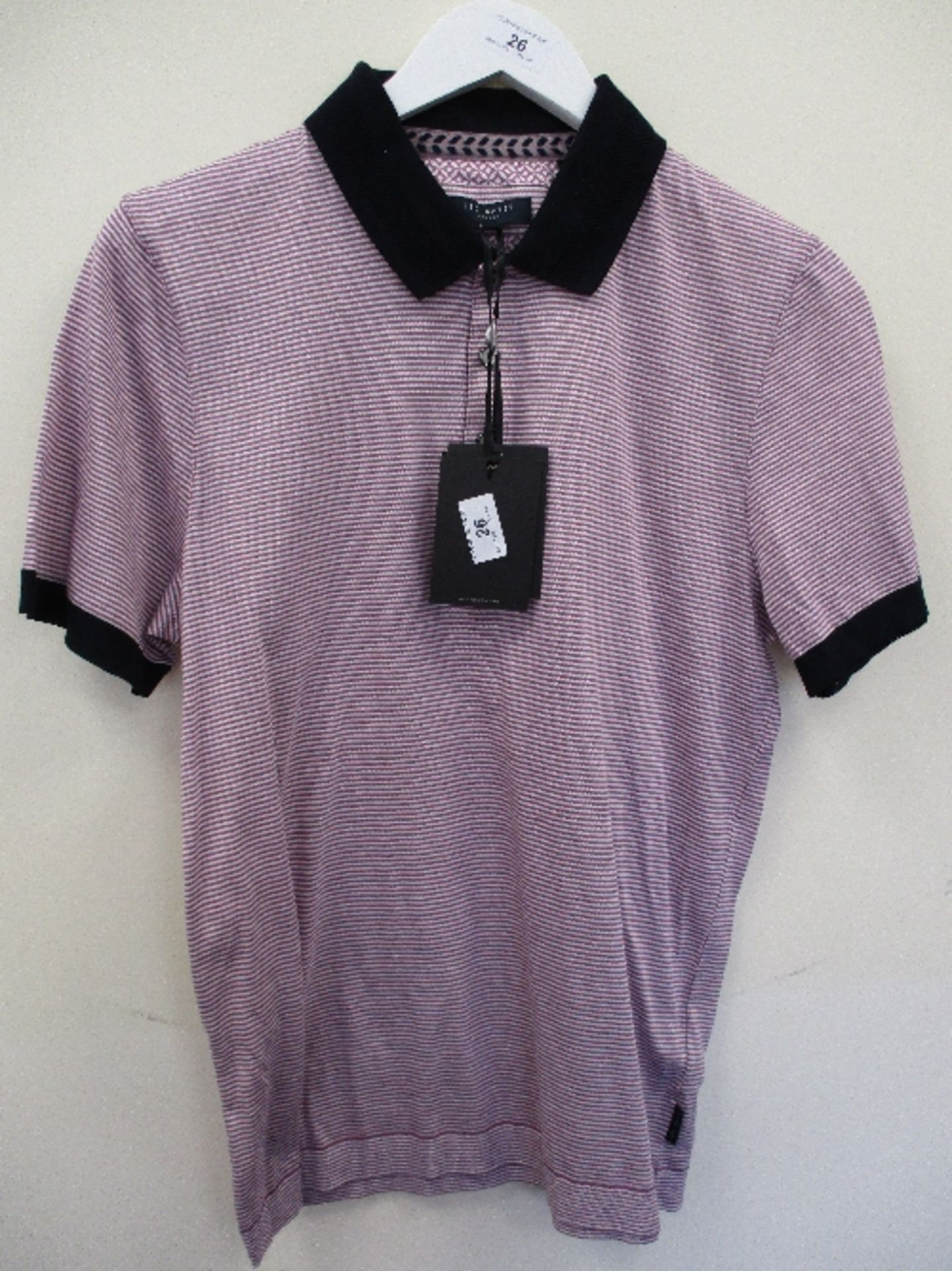 Ted Baker polo shirt - purple stripe - XL RRP £69