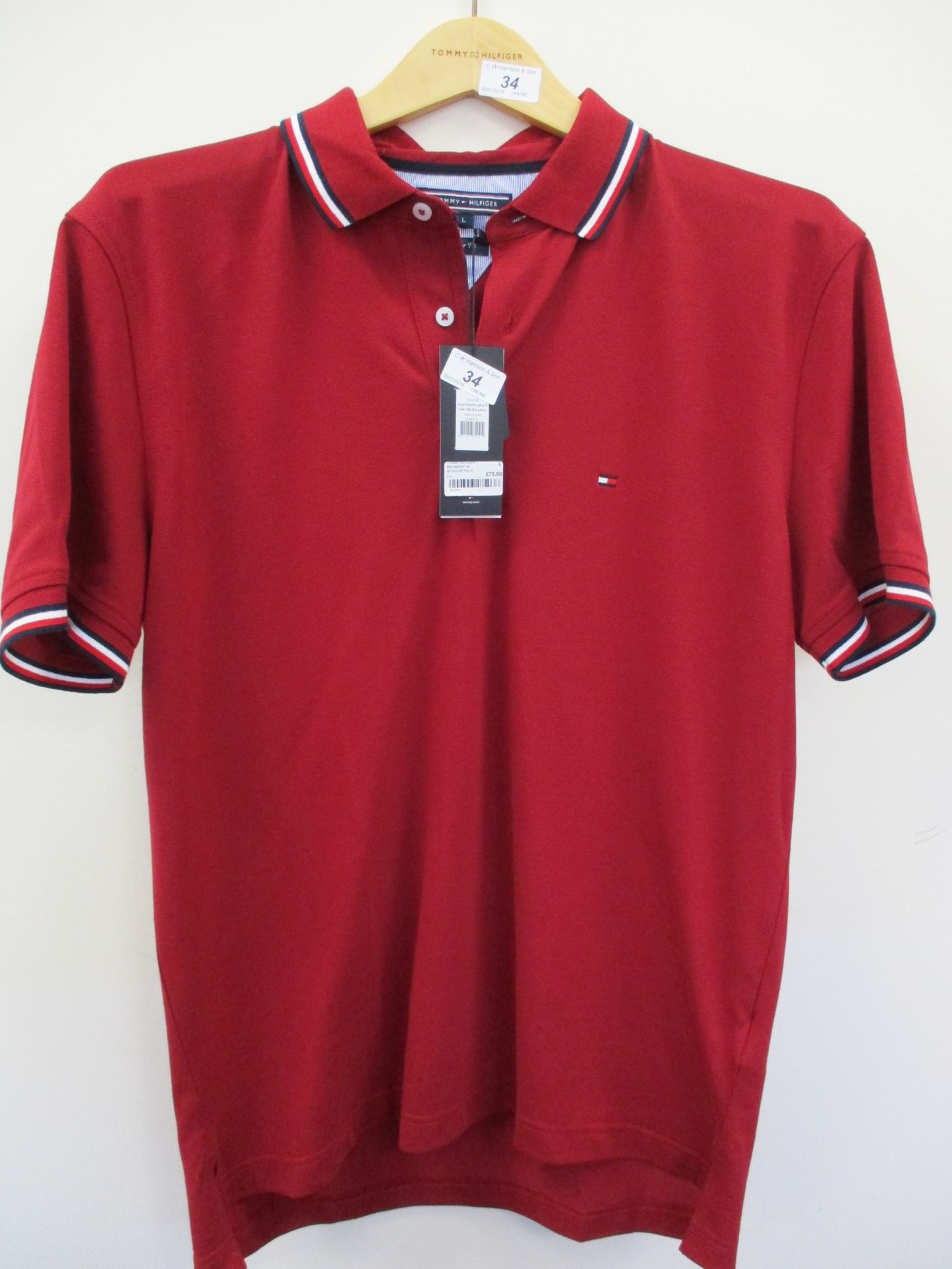 Tommy Hilfiger polo shirt - burgundy - large RRP £75