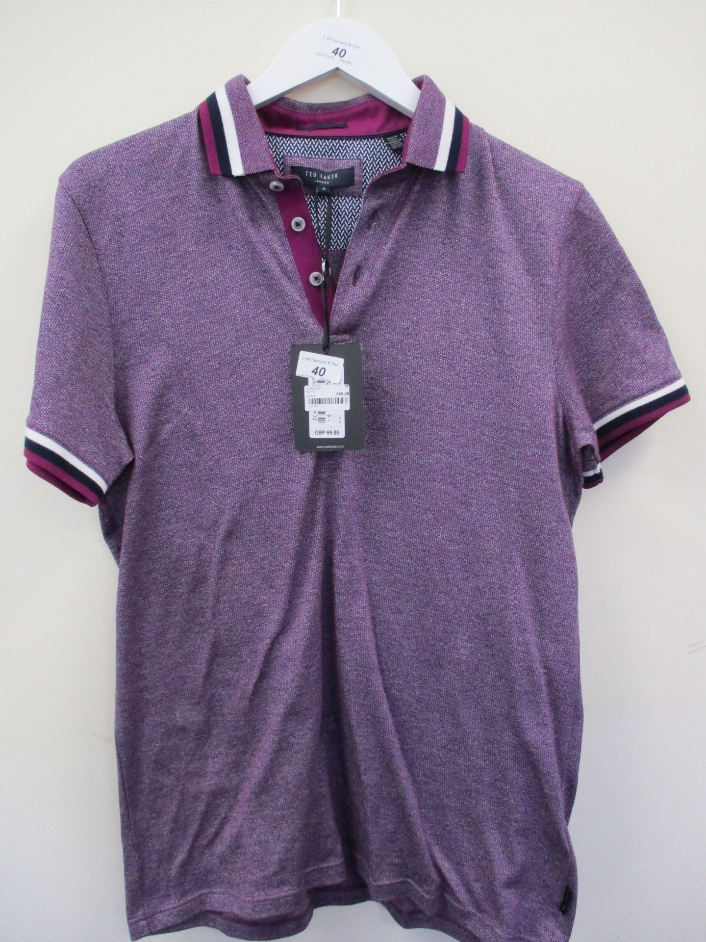 Ted Baker polo shirt - purple - medium RRP £69