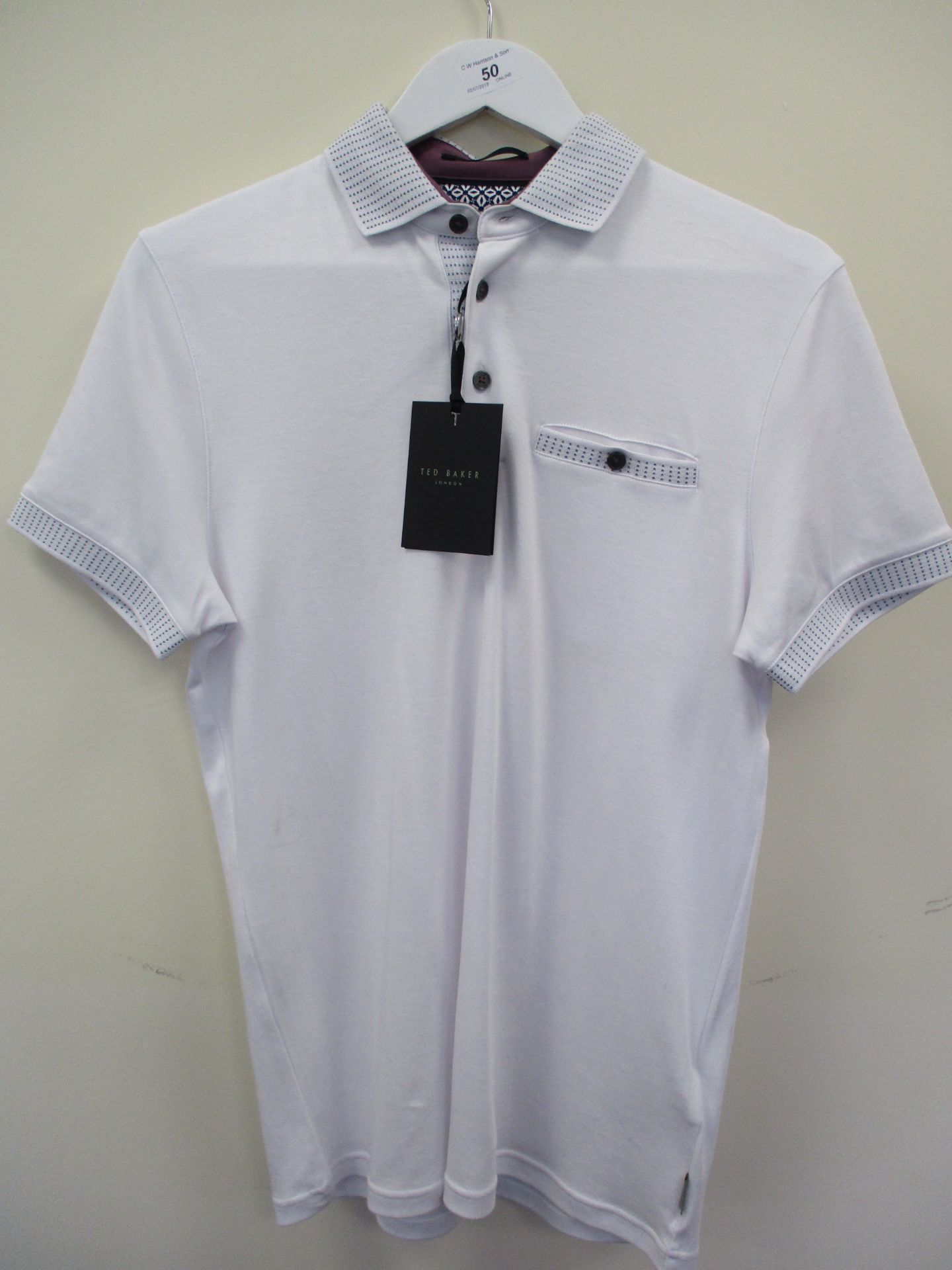 Ted Baker polo shirt - white - small RRP £65