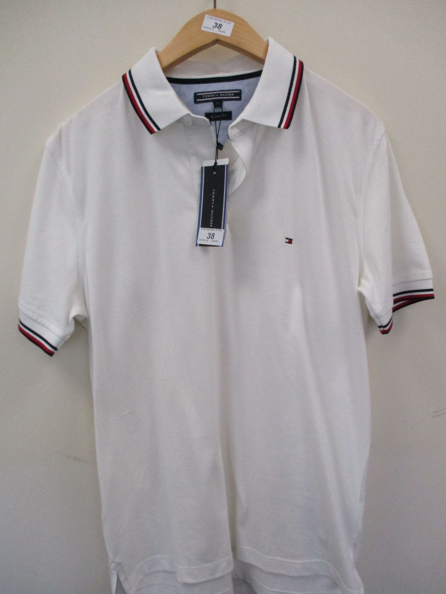 Tommy Hilfiger polo shirt - white - large RRP £75