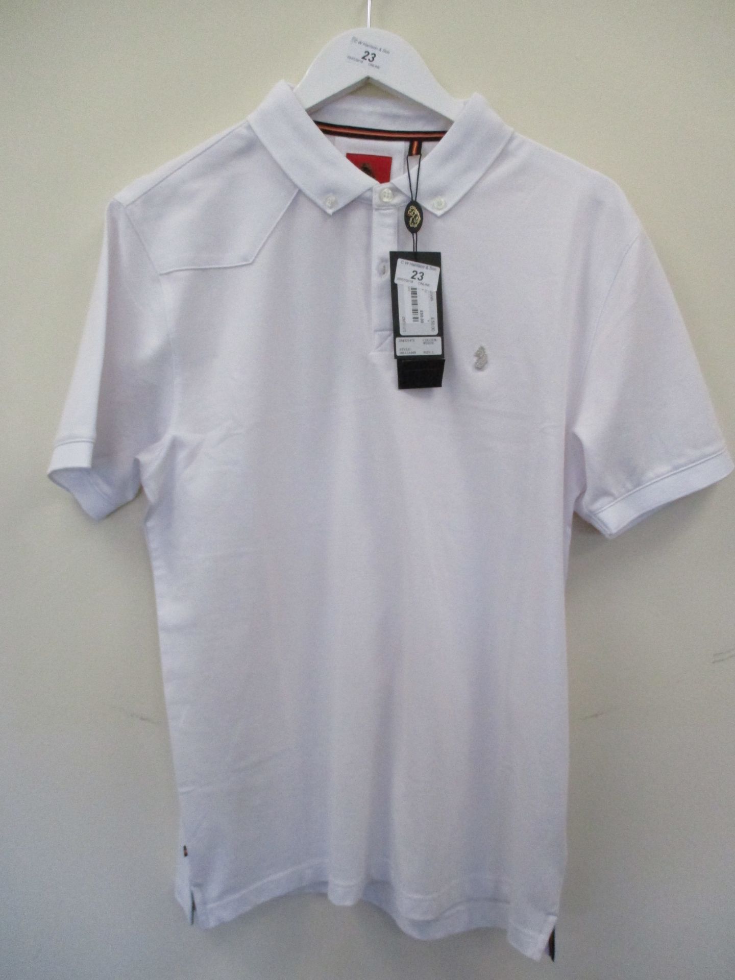 United Kingdom of Luke polo shirt - white - large RRP £50