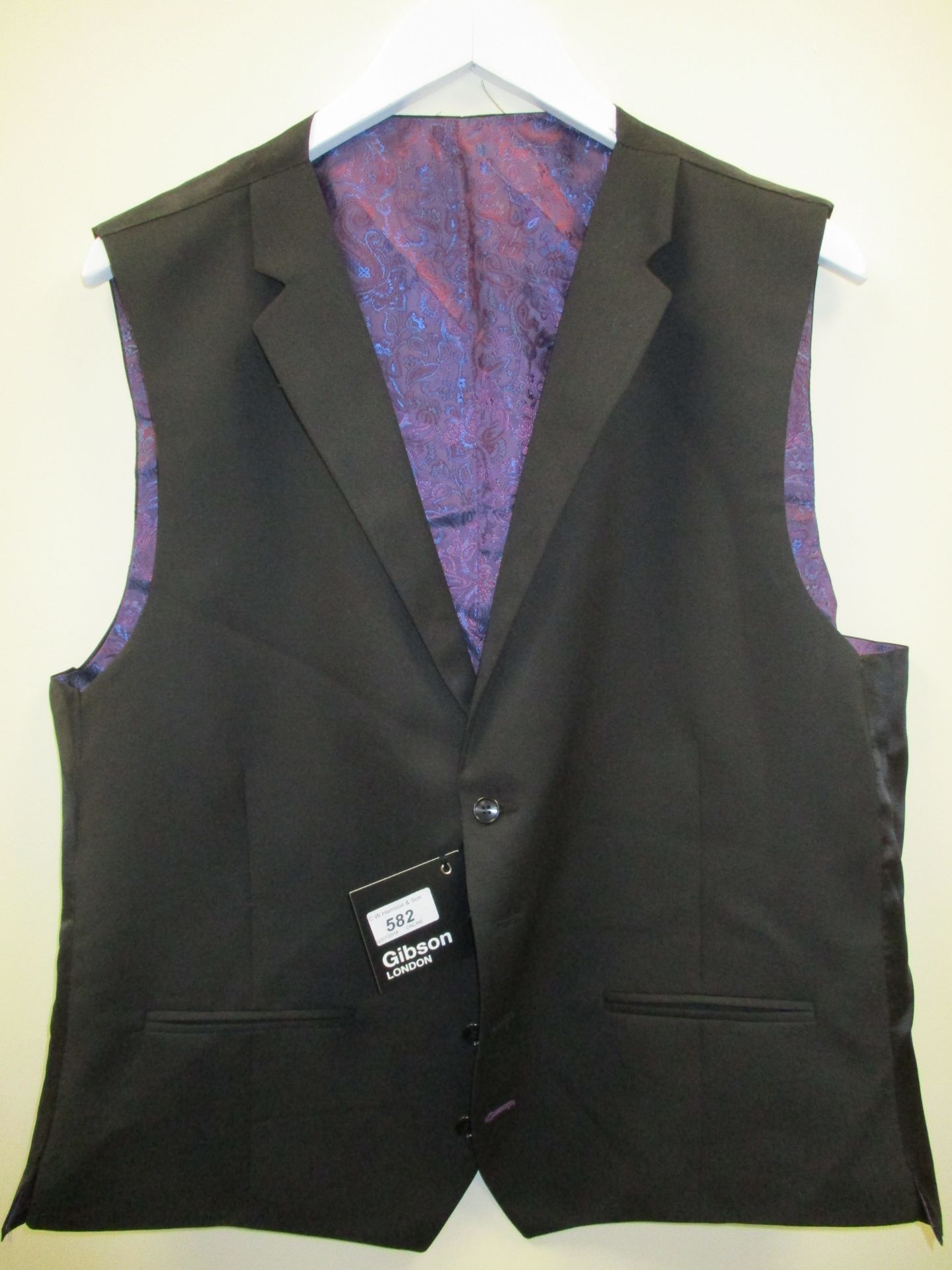 Gibson London waistcoat - black - 44" RRP £60