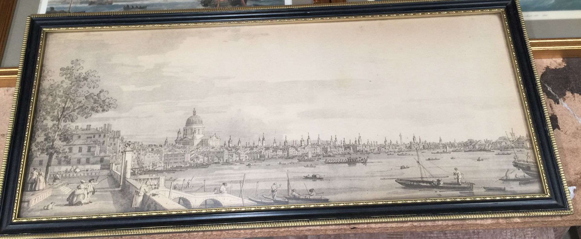 A view of London embankment and six other prints/photo prints of ships and boats - Image 2 of 2