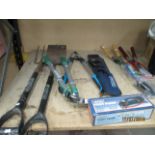 Quality garden spades, Draper foot pump, Excel garden shears,