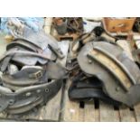 Contents to two pallets - ten assorted shaft horse saddles