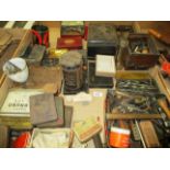 Contents to tray - tins, drill bits, tooling etc.