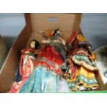 Three various dolls in Asian/Oriental costumes