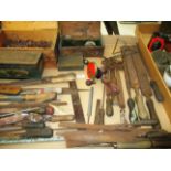 Contents to tray - assorted tools, hand drills,
