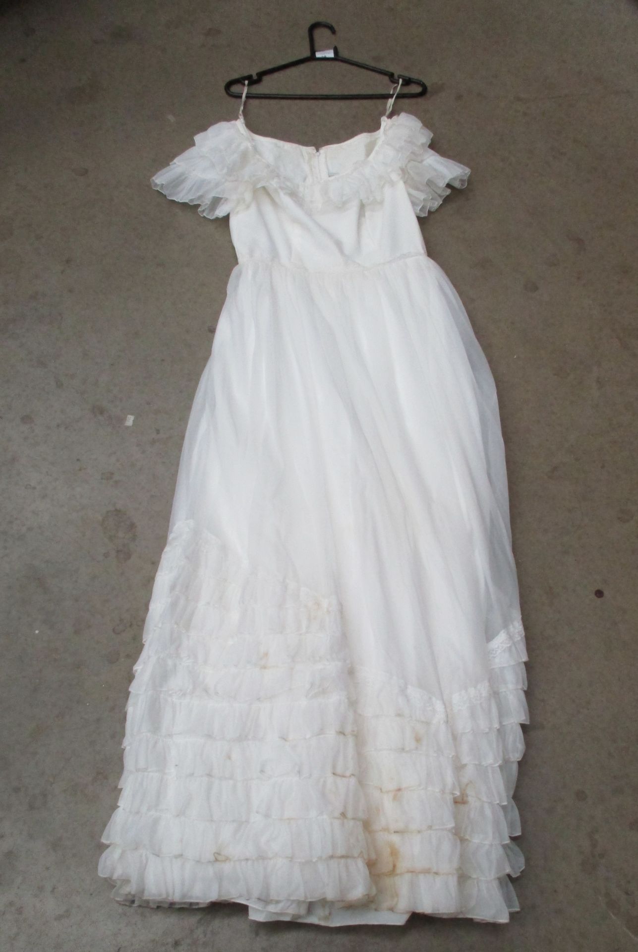 A vintage white wedding dress by Berkertex Bride complete with a Jenny Lynne tiara