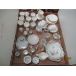 Contents to tray - decorative serving plates, Duchess cups and saucers, Wedgwood espresso cups,