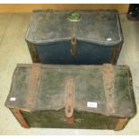 Two wooden carriage mounting storage boxes