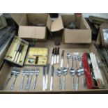 Contents to tray - assorted cutlery and Spong mincer etc.