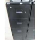 Office World black metal four drawer filing cabinet (key)