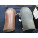 Pair of black and pair of brown leather gaiters