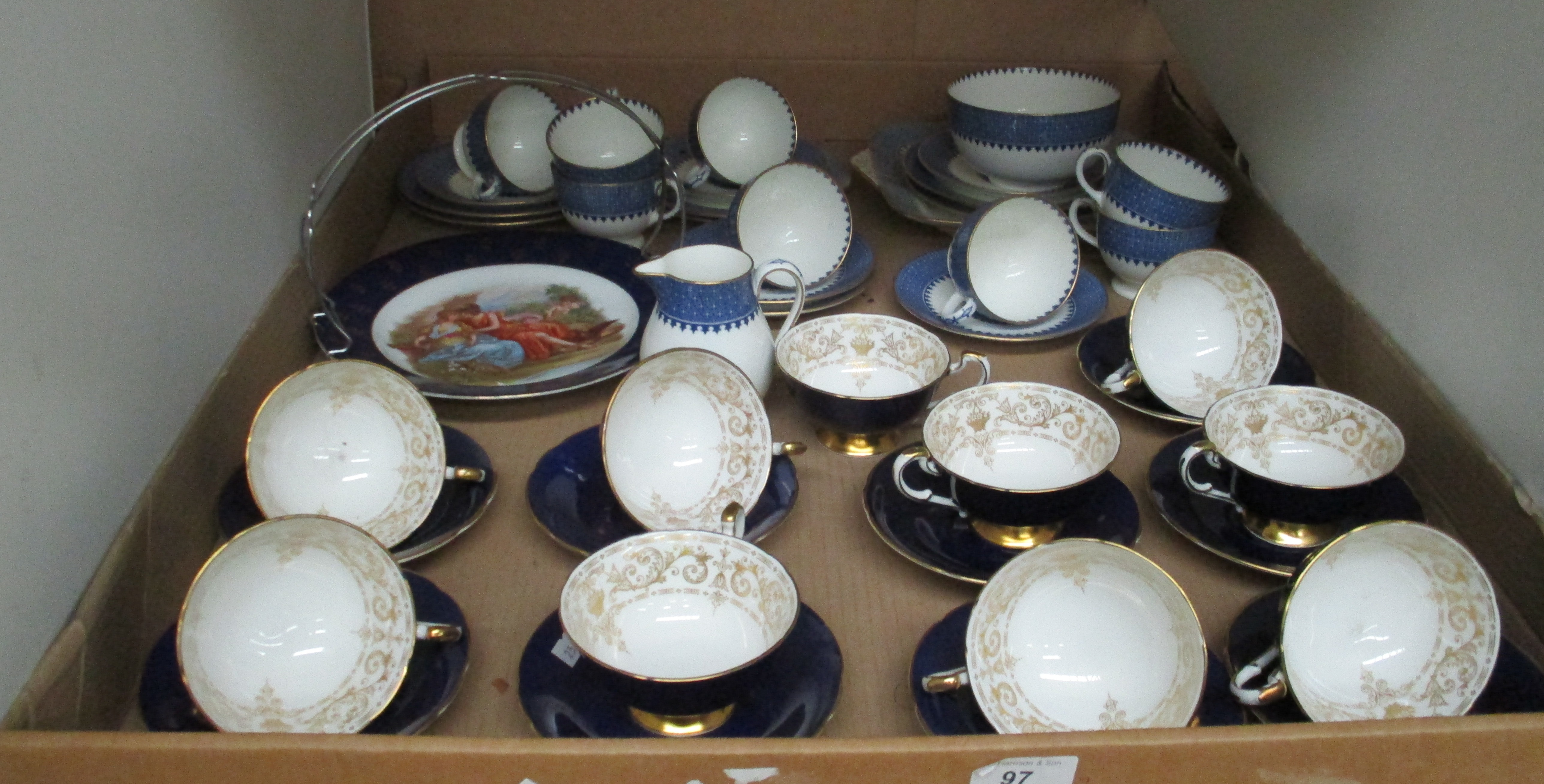 Contents to tray - nineteen piece Paragon tea service, twenty two piece tea service,