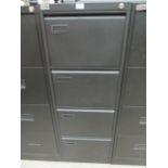 Office World black metal four drawer filing cabinet (unlocked no key)