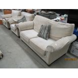 A Marks and Spencer's light beige three piece suite comprising three seater settee and two
